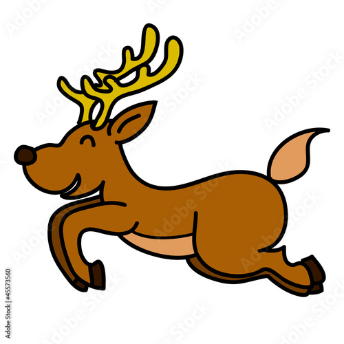 Reindeer hand writing cartoon. vector