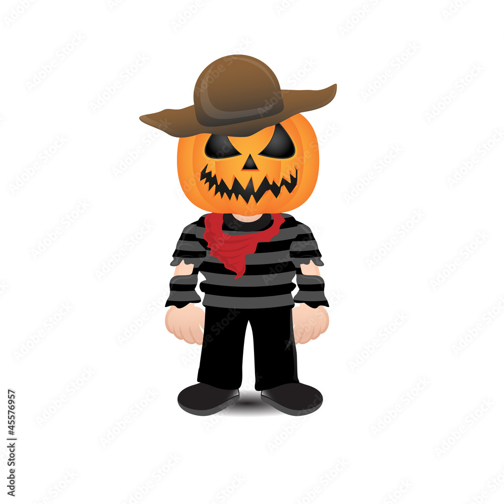 Obraz premium halloween scarecrow vector