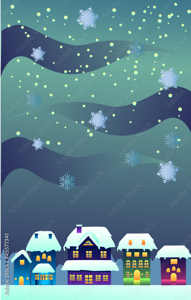 Fototapeta premium christmas town clip art