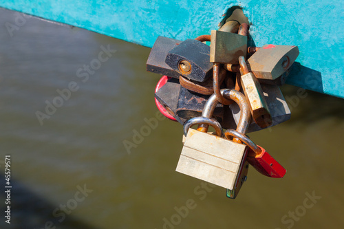 Bridge of padlocks.
