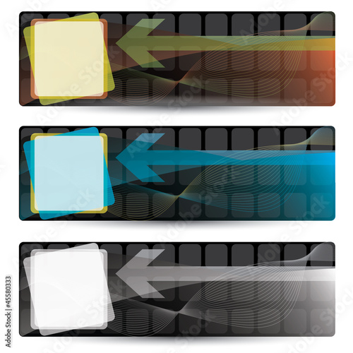 Vector modern Web2 website banner set