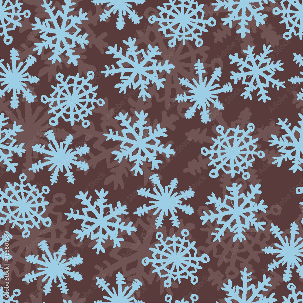 Blue snowflakes seamless pattern Blue snowflakes seamless pattern