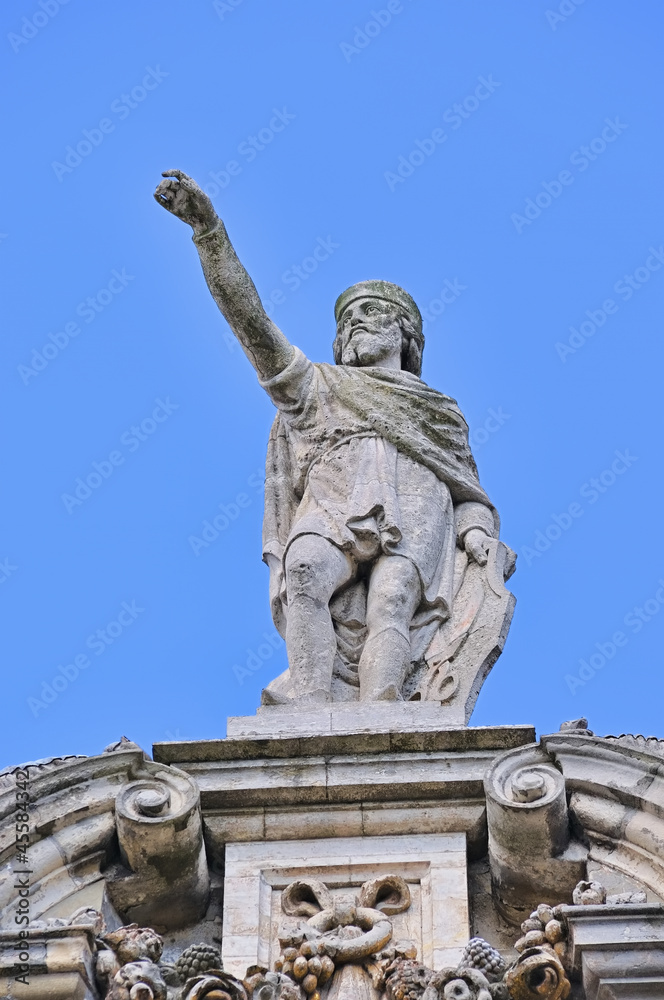Statue from medieval roof on Grand Place
