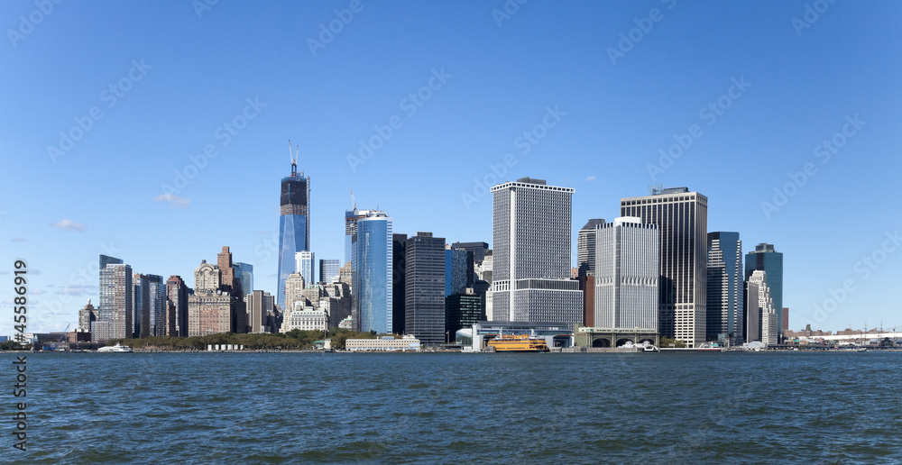 The New York City Downtown w the Freedom tower The New York City Downtown w the Freedom tower