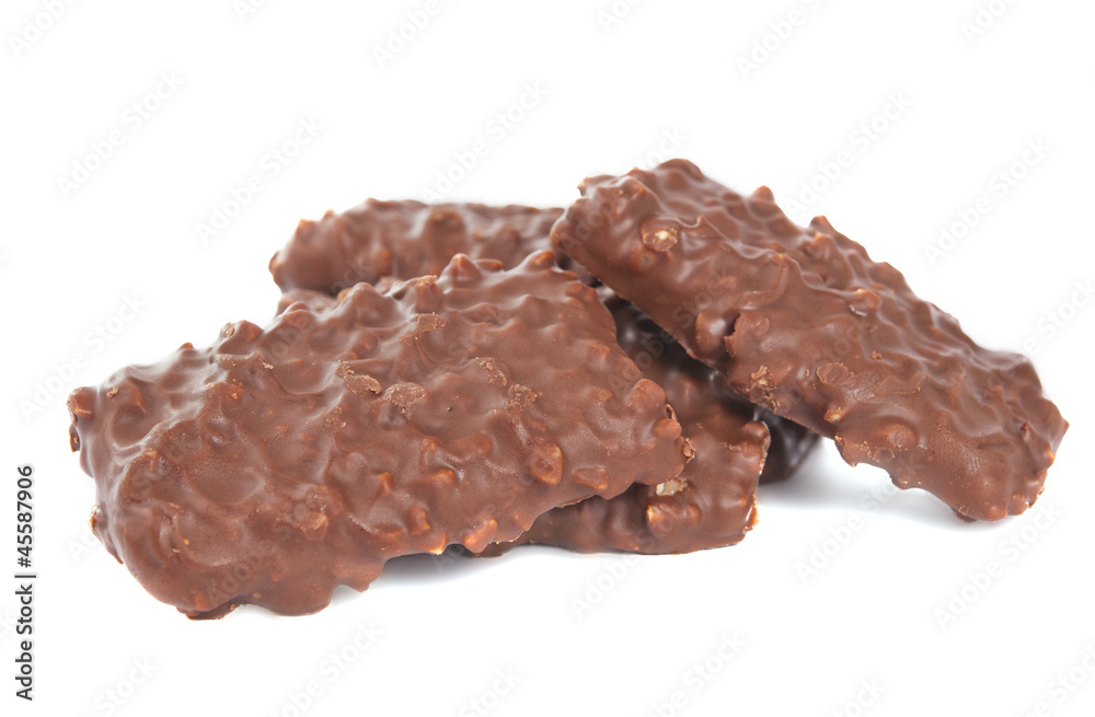 cookies with chocolate and nuts isolated cookies with chocolate and nuts isolated