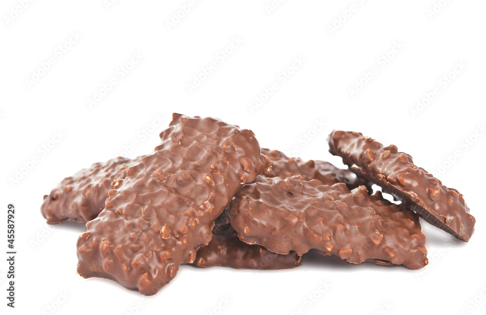 cookies with chocolate and nuts isolated cookies with chocolate and nuts isolated