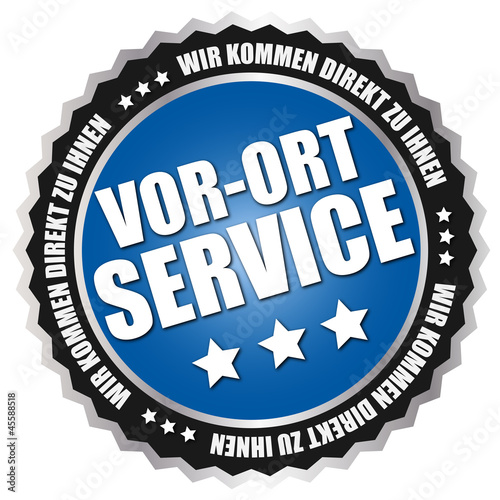 Button "Vor-Ort Service" Blau/Schwarz/Silber