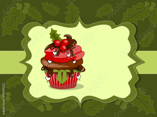 Muffin, Cupcakes Weihnachten Karte