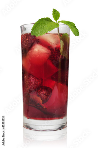 Drink with raspberry