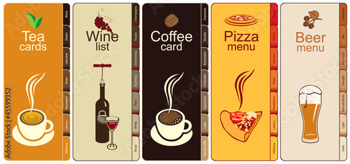 set of banners with different kinds of dishes