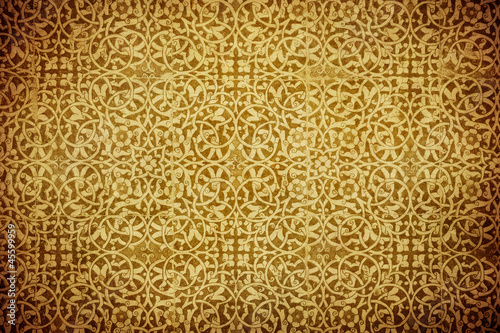 grunge background with oriental ornaments .