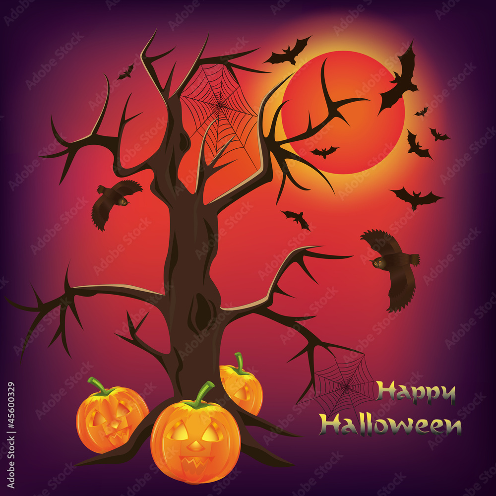 Halloween background, vector illustration