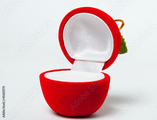 red apple, jewelry box