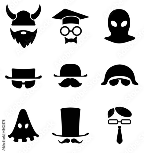 Character Logo collection. B/W Avatar. Vector icon.