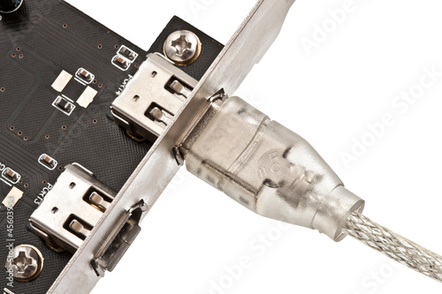 IEEE 1394 plug & socket photo