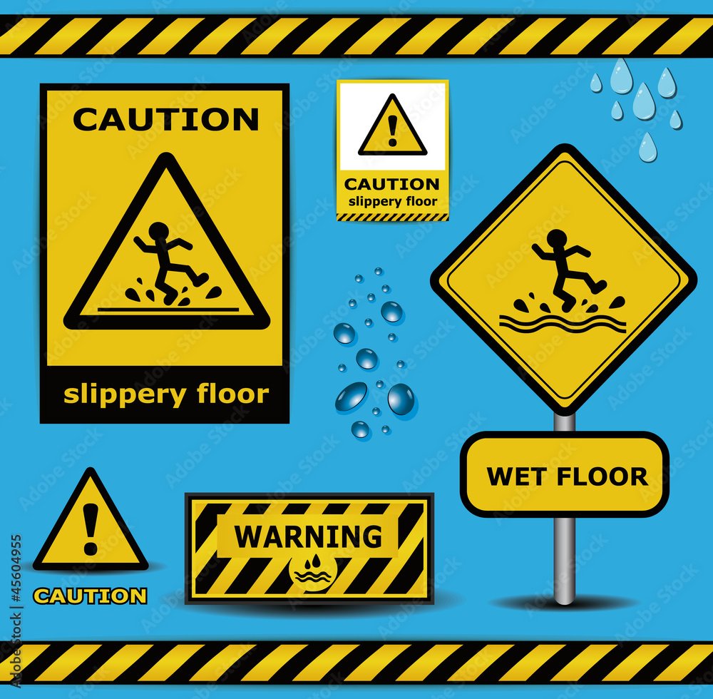 sign caution slippery floor wet flor warning collection sign caution slippery floor wet flor warning collection