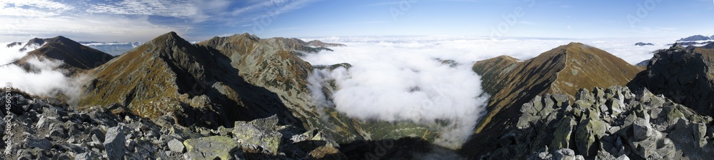 west look from Ostry Rohac  in western part of Tatra mountains