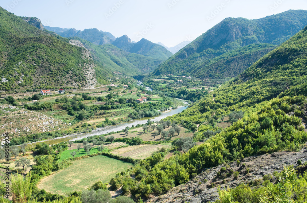 Idyll Valley Of Kiri River Near Drisht, Albania
