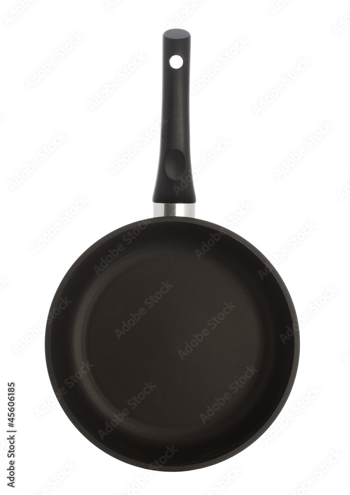 Pan with handle on white background Pan with handle on white background
