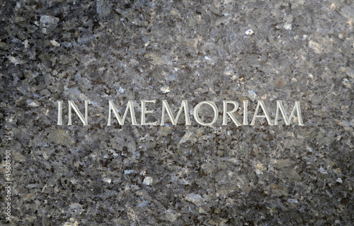 In Memoriam Inscribed In A Marble Grave Stone photo