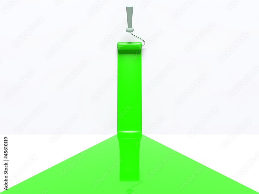 3d roller and green paint stripe 3d roller and green paint stripe