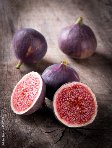 Fresh figs on the wooden table