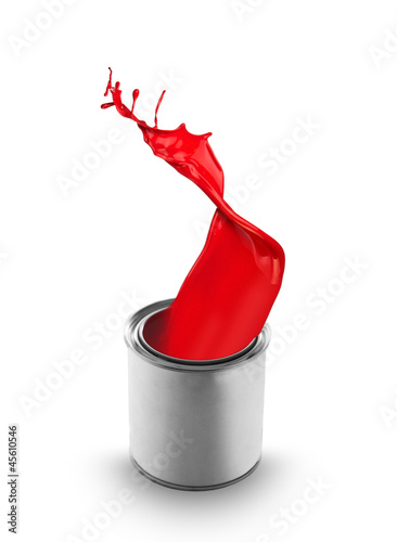 Red paint splashing out of ...