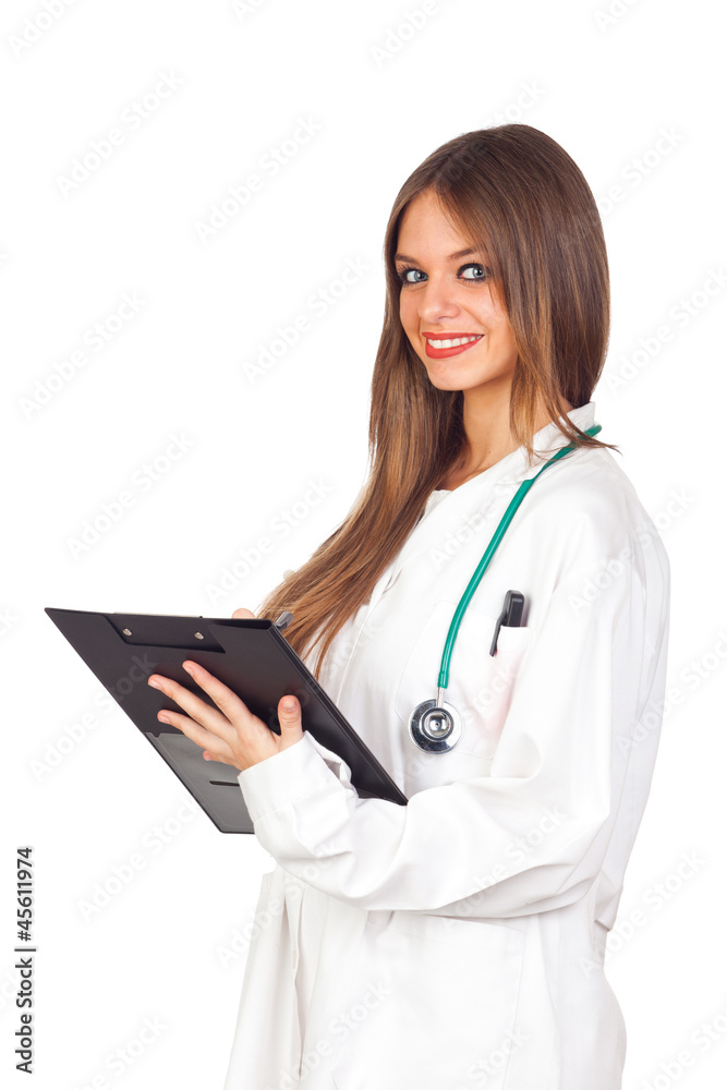 Female doctor with a folder Female doctor with a folder