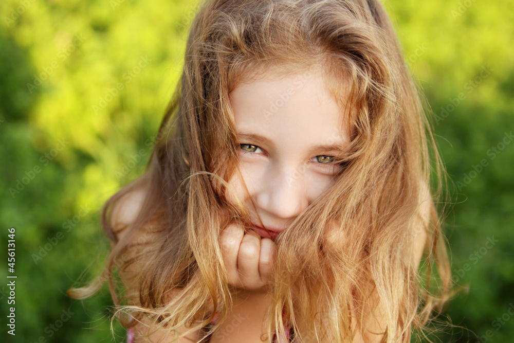 Naklejka premium little girl smiles