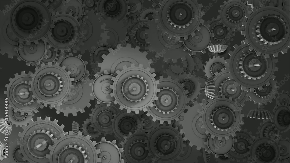 Working gears concept animation. Working gears concept animation.