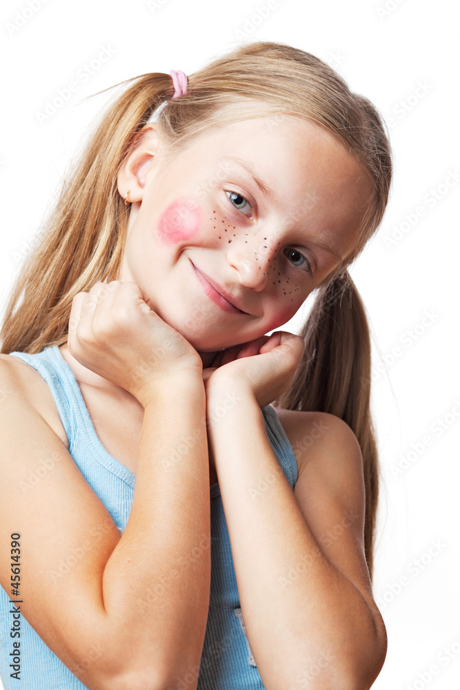 Fototapeta premium Funny happy little girl.