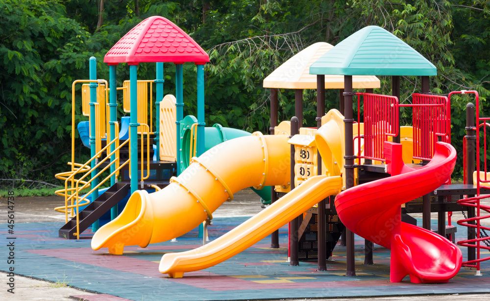 Colourful playground equipment