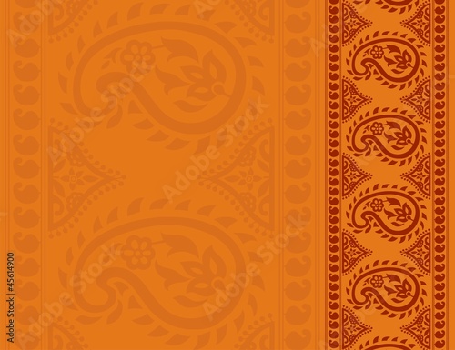 paisley floral pattern , wedding template design, India