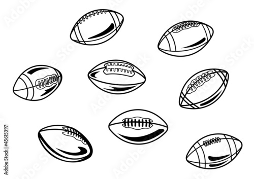 Rugby and american football balls