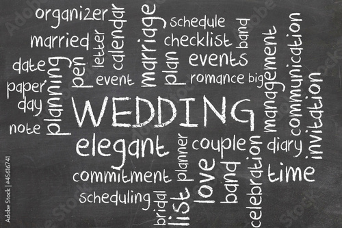wedding on blackboard - word cloud
