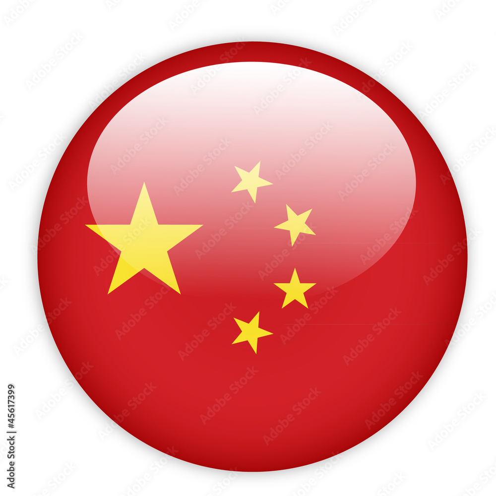 China flag button Stock Vector | Adobe Stock