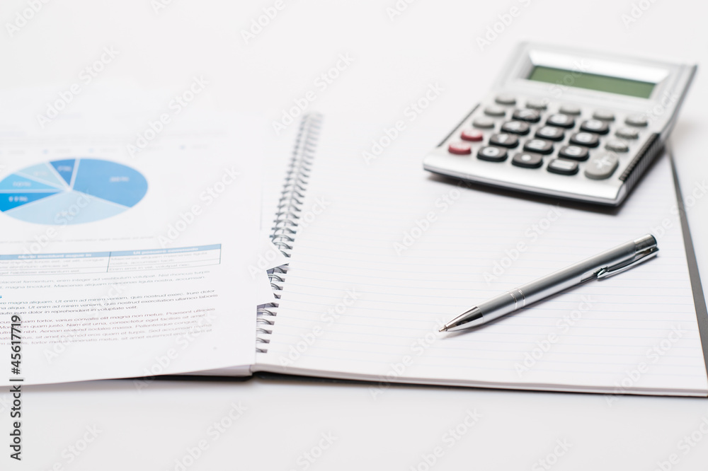 Office desk with supplies business silver pen Office desk with supplies business silver pen