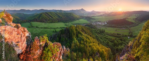 Mountain sunset panorama in Slovakia