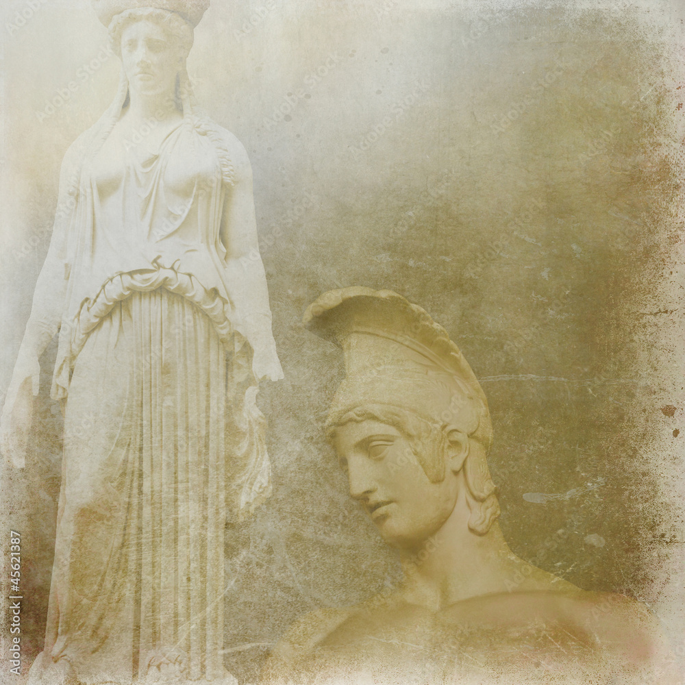 Naklejka premium Antique statues background