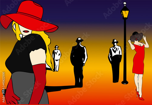 Prostitution 17 - Some women prostitute themselves in a street a