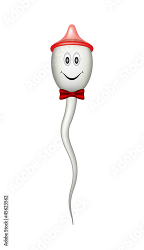 Sperm with condom hat