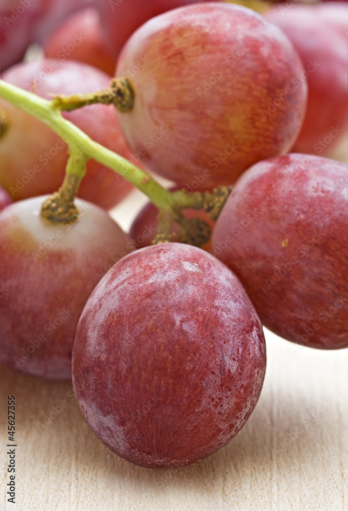 a Bunc of red grapes