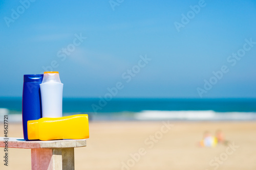 sun screen on the beach