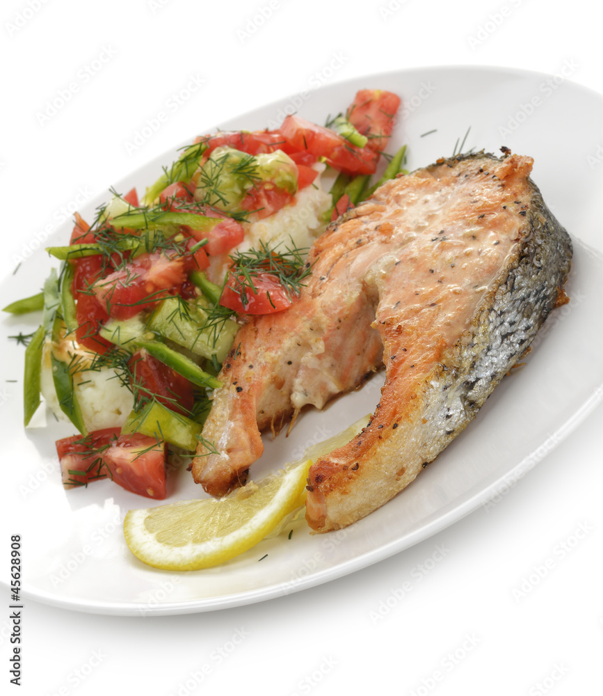 Salmon With Potatoes And Vegetables Salmon With Potatoes And Vegetables