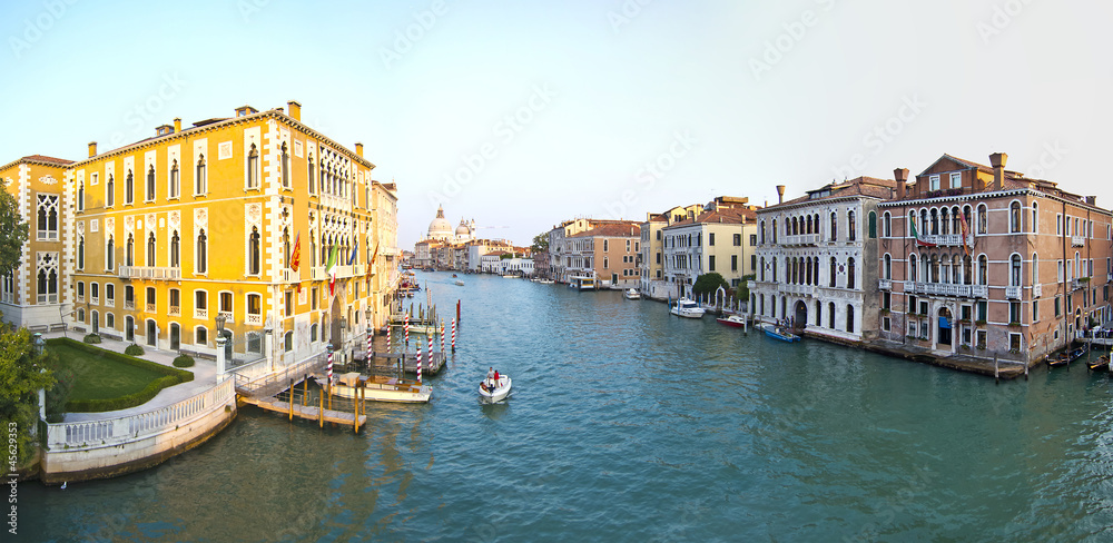 Panoramic view of beautiful Canal Grande in Venice, Italy