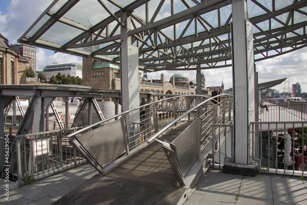 metal bridge in the port