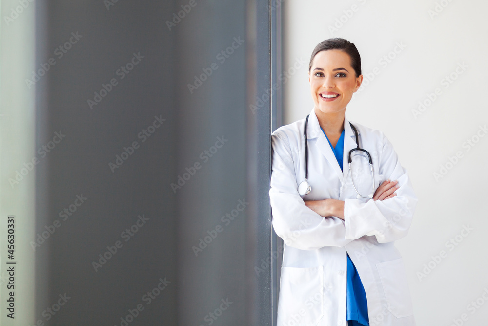 attractive young female medical doctor portrait in office attractive young female medical doctor portrait in office