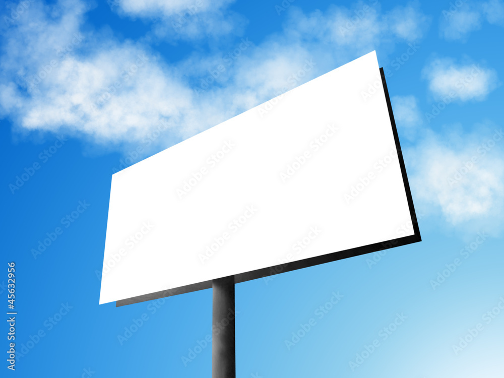 Blank billboard on blue sky Blank billboard on blue sky
