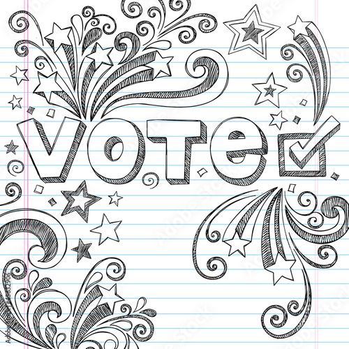Vote Presidential Election Sketchy Doodles Vector