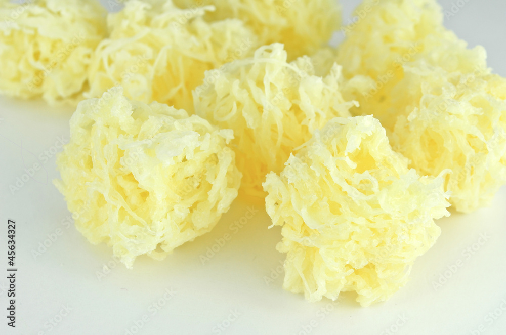 Golden threads thai dessert made form egg white cooked in syrup Golden threads thai dessert made form egg white cooked in syrup